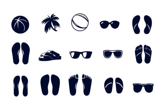 Beach Accessory Vector Symbols as Strategic Visual Assets
