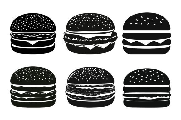 Burger Set Silhouette Vector Illustration as a Strategic Visual Asset