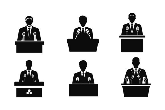 Conference Lecture Vector Icons: Visual Storytelling Assets