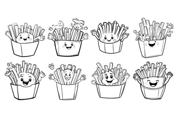 French Fries Flying to Paper Box