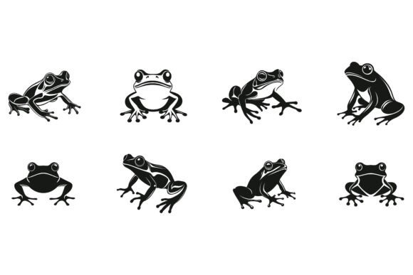Frogs Vector Illustration Silhouette Sha