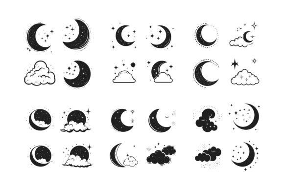 Moon and Star Isolated: Creative Vector Design Ideas