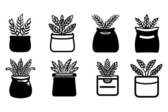 Potted Flowers Hand Drawn Silhouette: Where Organic Lines Meet Creative Flexibility