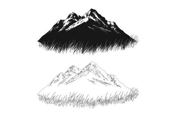 The Timeless Appeal of Set of Vector Hand Drawn Mountain Illustrations
