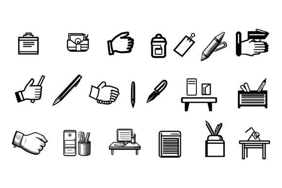 The Visual Vocabulary of Writing, Signature, and Note Line Icons in Modern Digital Design