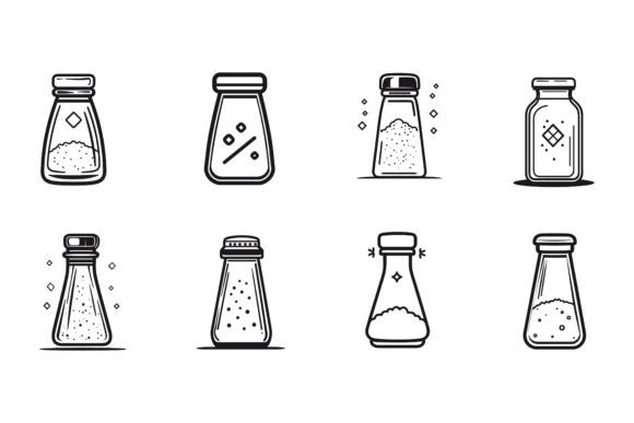 Vector Set of Condiment Bottles