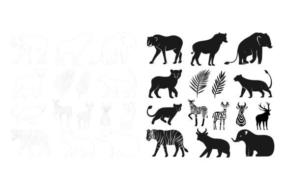 Wild Animals Glyph Vector Icons: A Versatile Asset for Modern Design Projects